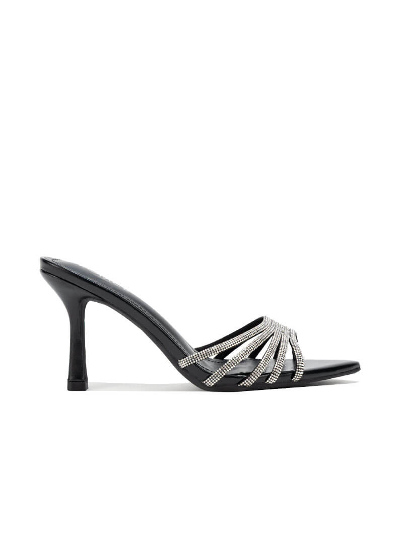 Sabots à talon ornés en strass